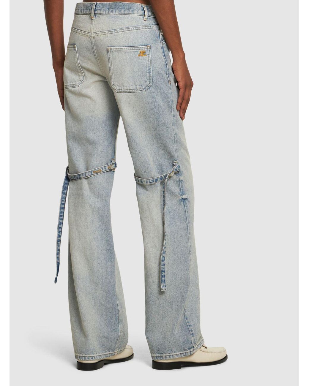 Courreges Sailor コットン デニム バギージーンズ courreges-Blue-Sailor-baggy-