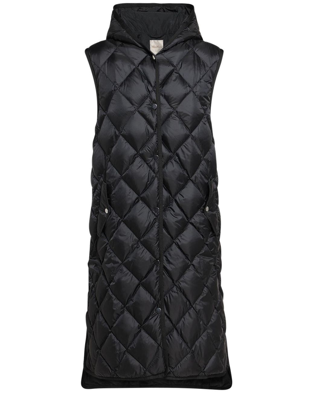 Max Mara Waterproof Tech Quilted Down Vest in Black Lyst