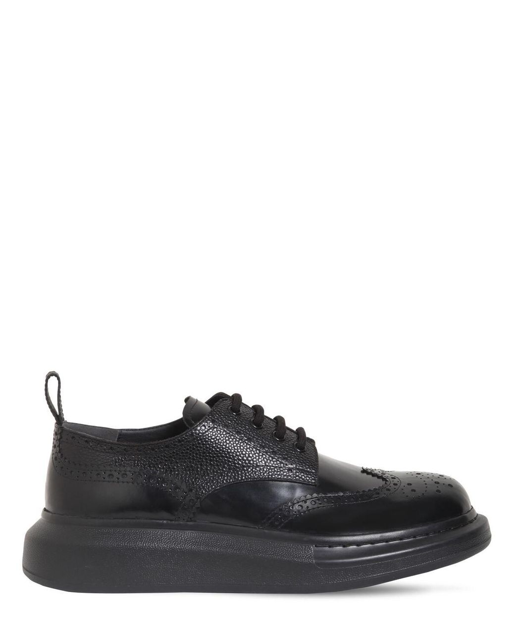of black leather alexander mcqueen shoes