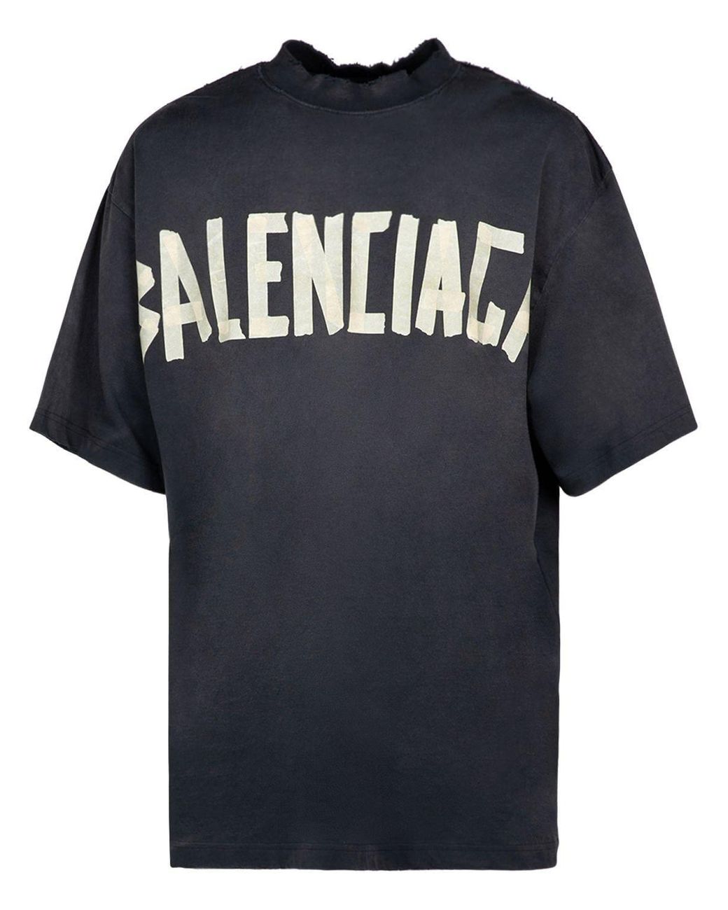 Balenciaga Tape Type Vintage Effect Cotton T-shirt in Blue for Men | Lyst