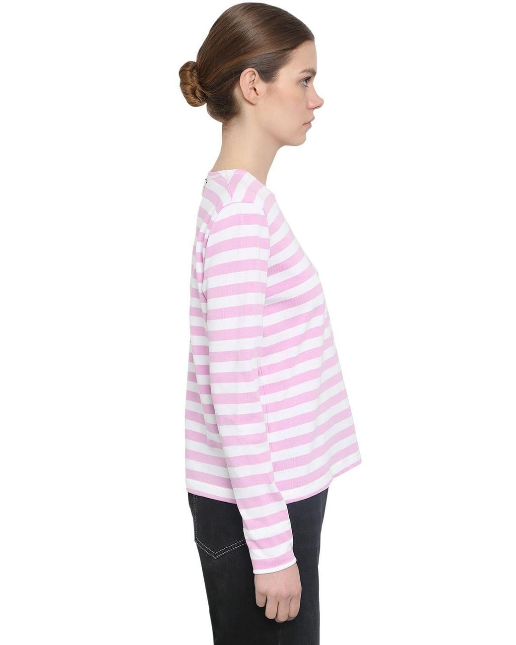 Ganni striped cotton jersey pullover sale