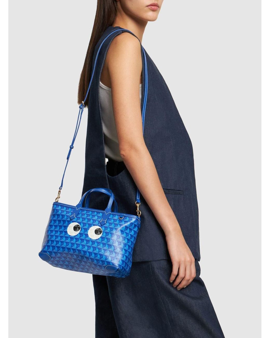 Anya Hindmarch Xs I Am A Plastic Bag Eyes Tote Bag in Blue | Lyst UK