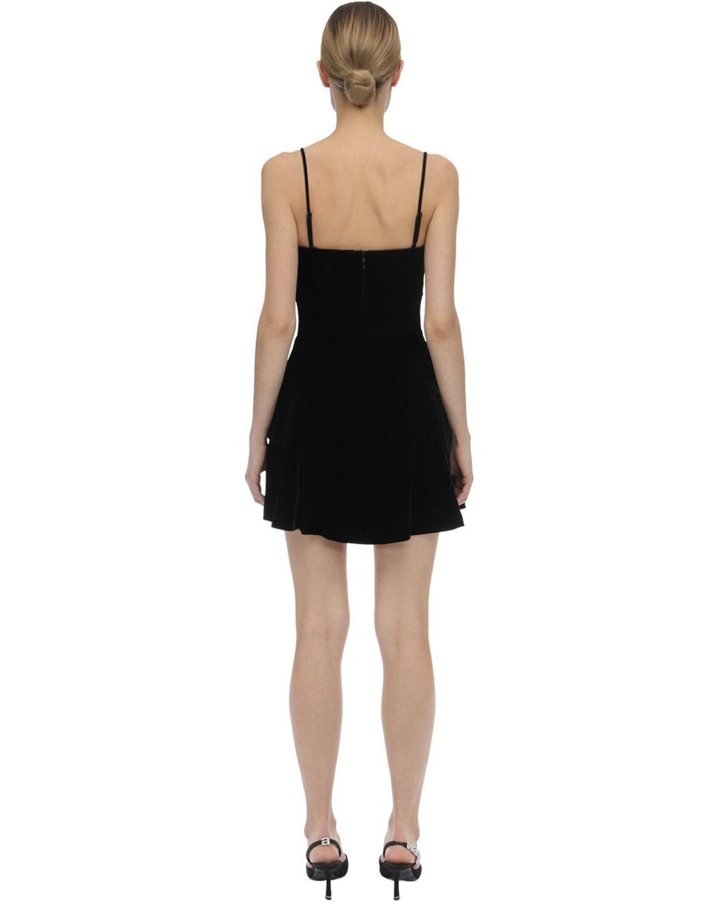 Alexander Wang Velvet Fit And Flare Mini Dress in Black Lyst UK