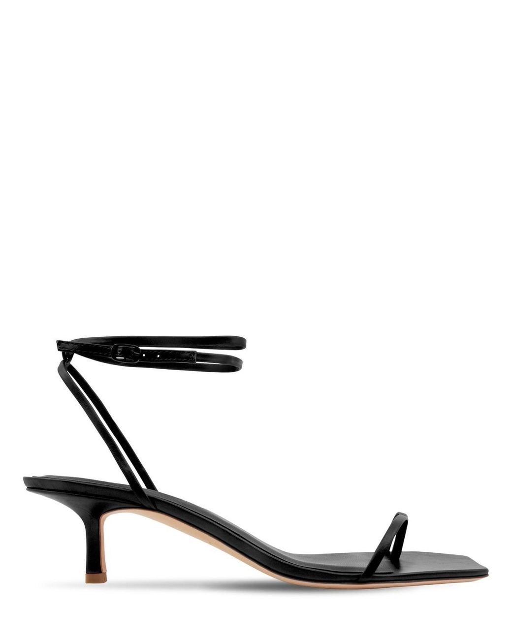 STUDIO AMELIA 50mm Leather Thong Sandals in Black | Lyst