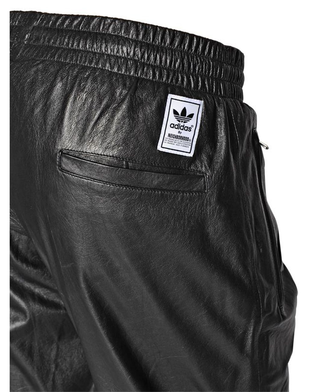 adidas Originals Straight Leather Pants in Black for Men | Lyst