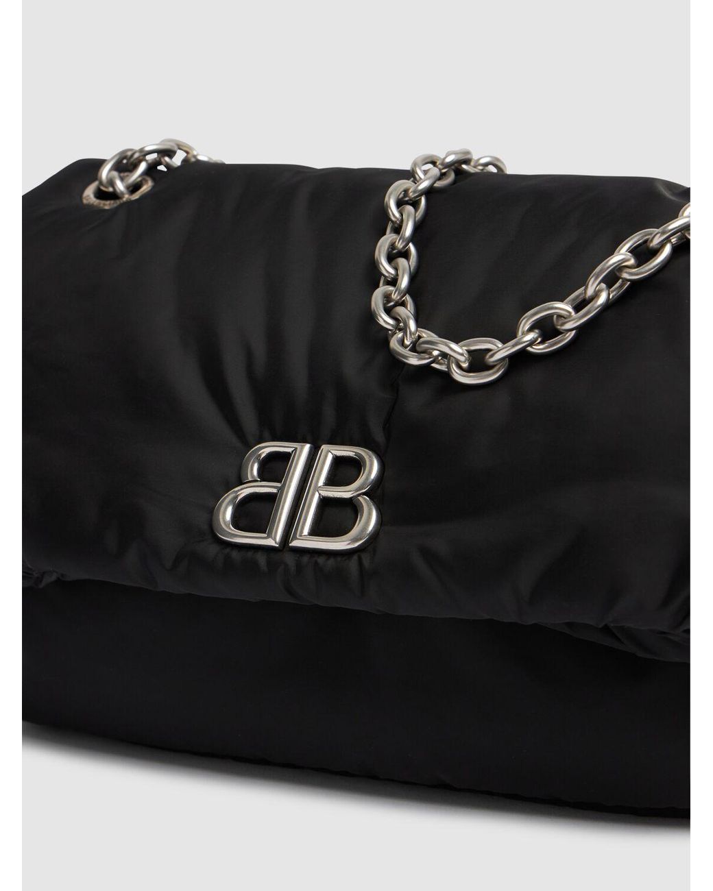 【関税&送料込】Balenciaga Black Nylon Small Monaco Crossbod Balenciaga Small Monaco Nylon Shoulder Bag in Black | Lyst
