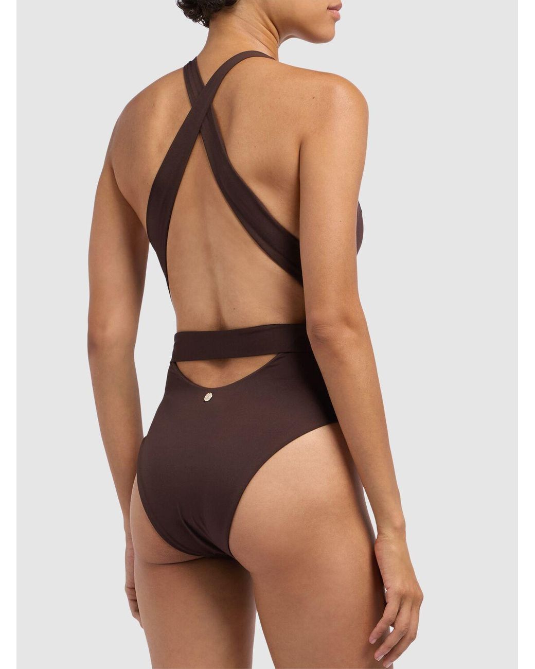 Max Mara Cristel One Piece Swimsuit in Brown | Lyst Australia