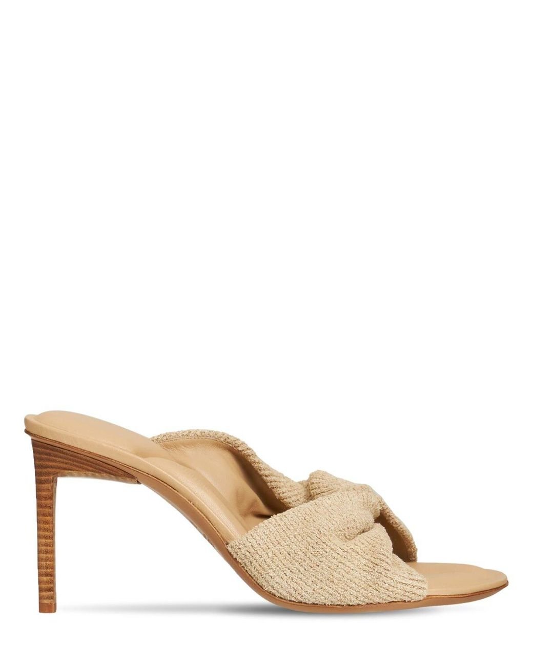 Jacquemus 80mm Les Mules Bagnu Terry Cloth Sandals in