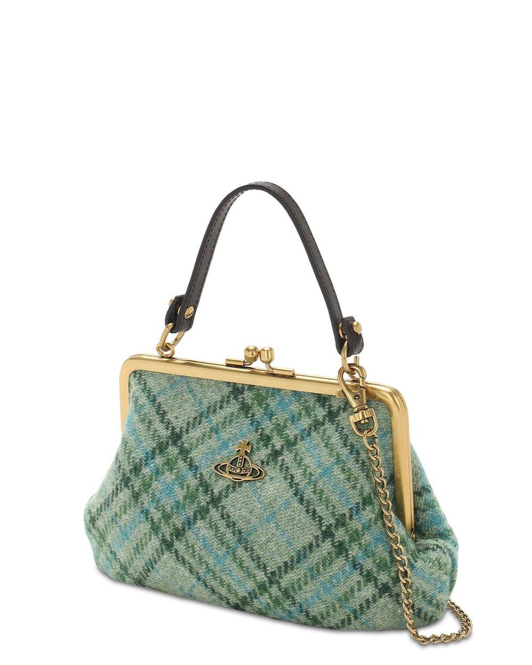 Vivienne Westwood Elena Tartan Wool Top Handle Bag in Green Lyst