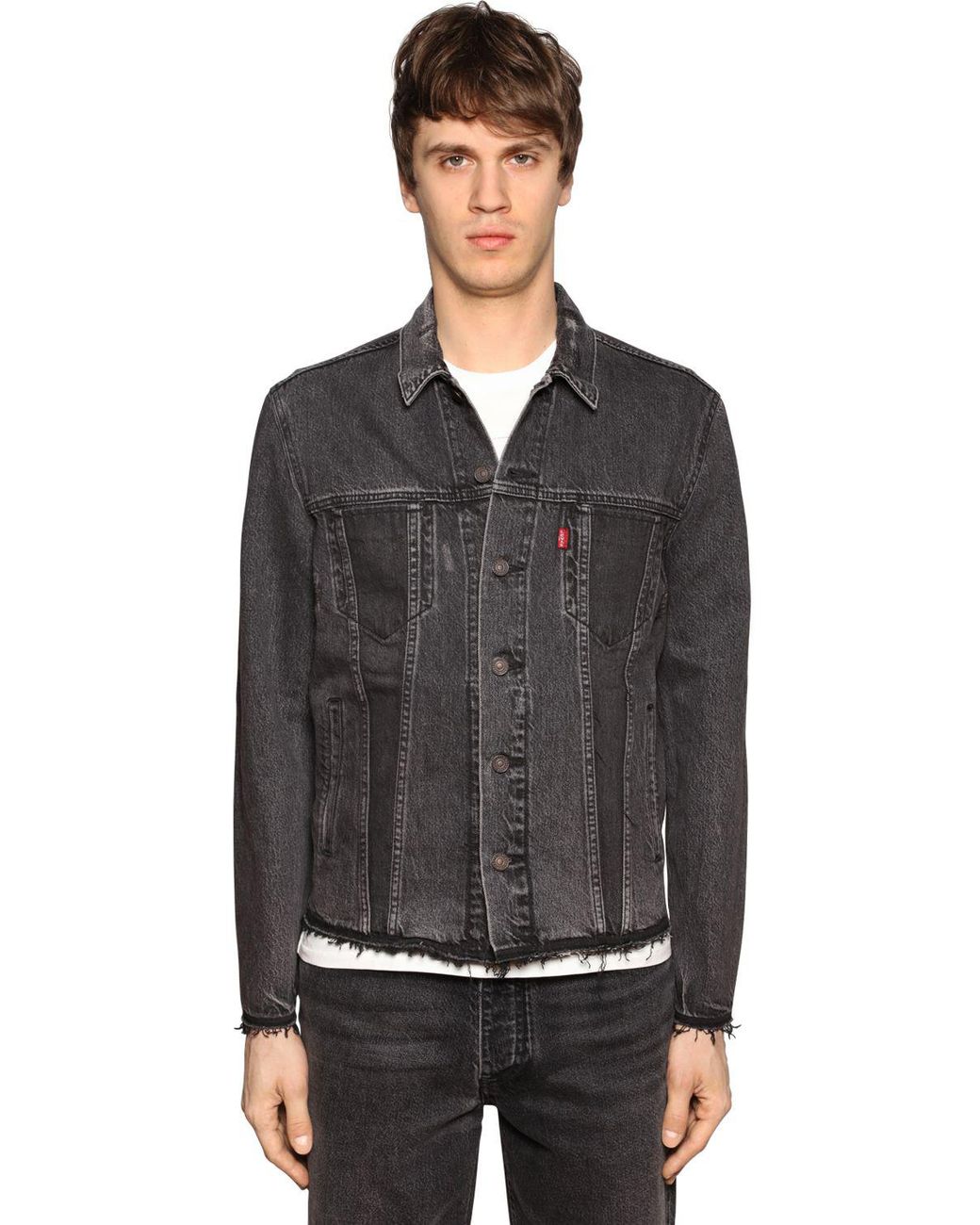 Levi's Raw Cut Altered Trucker Cotton Jacket in Washed Black (Black) for  Men | Lyst Canada