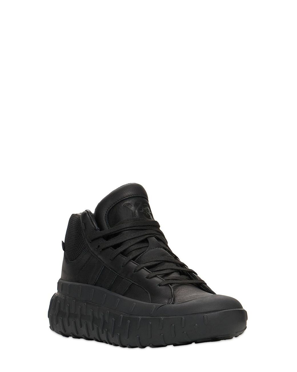 Y-3 Gr.1p High Gtx Leather & Tech Sneakers in Black for Men | Lyst