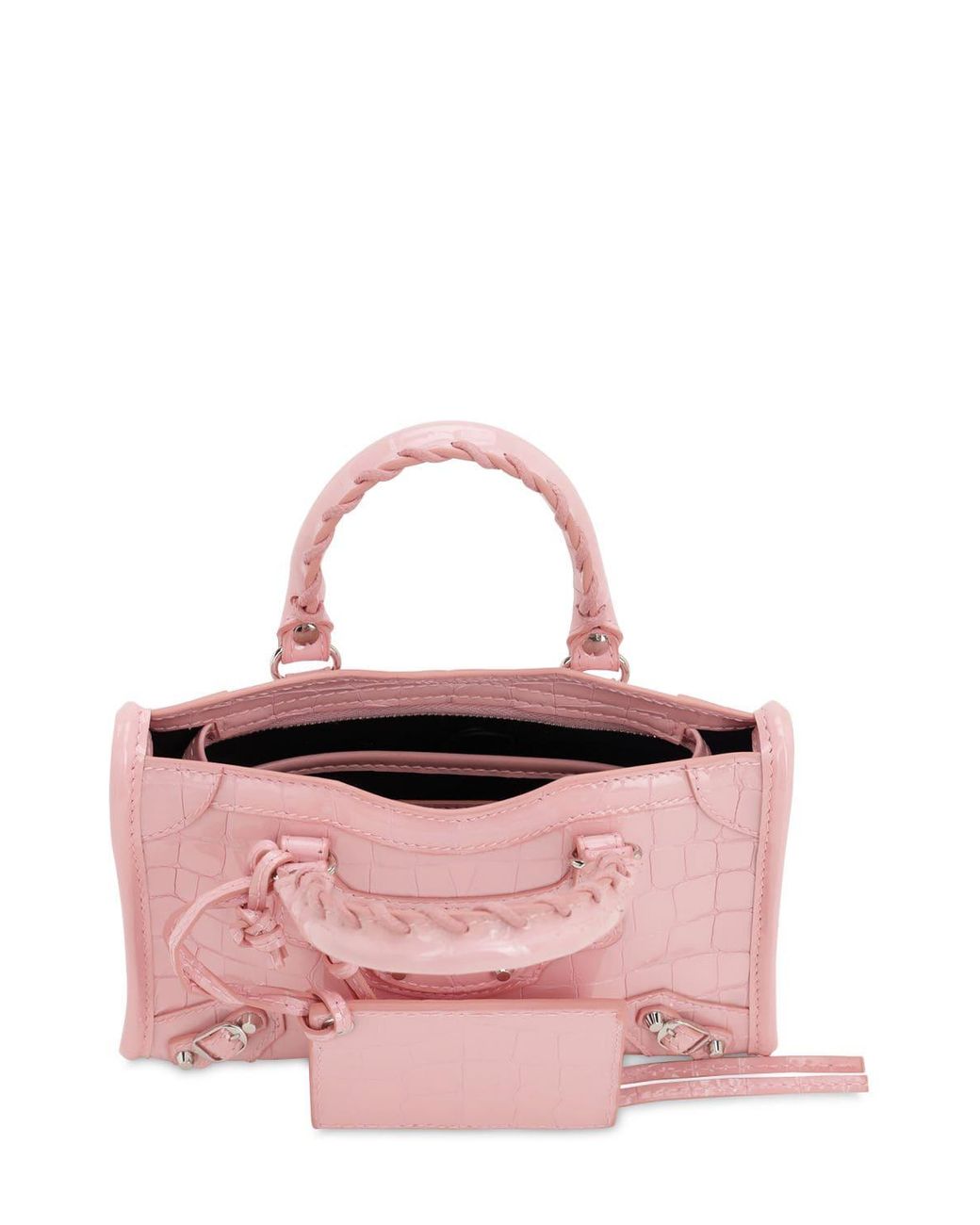 Sac En Cuir Embossé Croco "nano City" Balenciaga en coloris Rose | Lyst