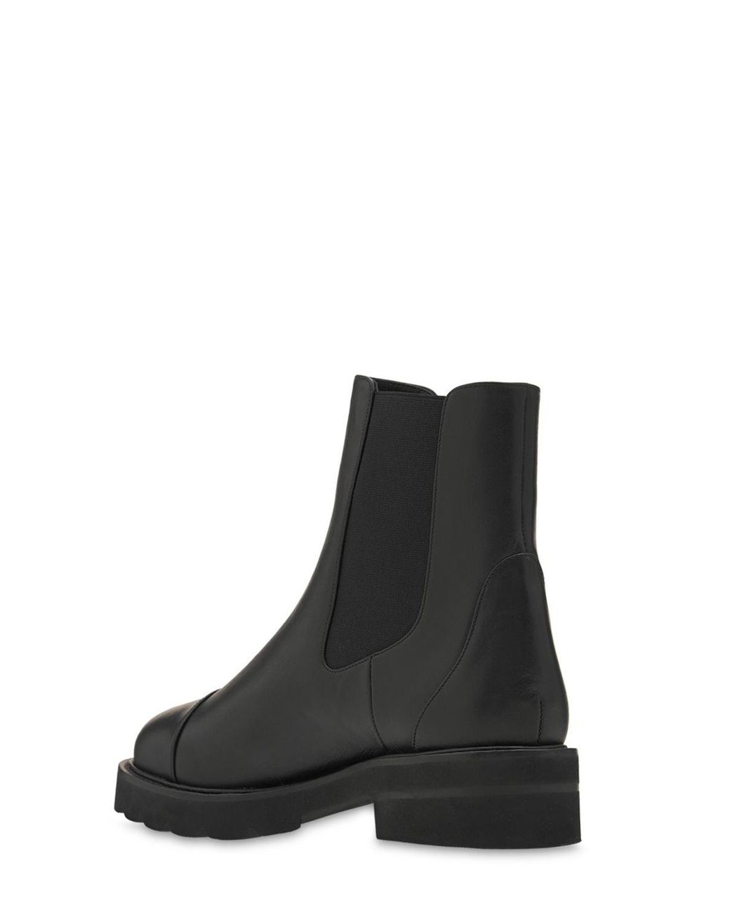 Stuart Weitzman 40mm Frankie Lift Leather Ankle Boots in Black Lyst