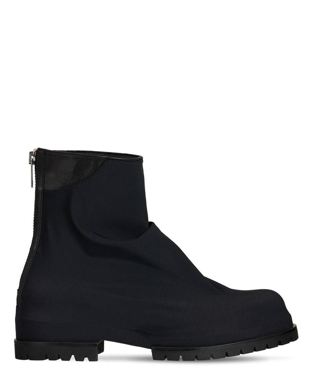 424 Marathon Lycra & Leather Zipped Boots in Black for Men