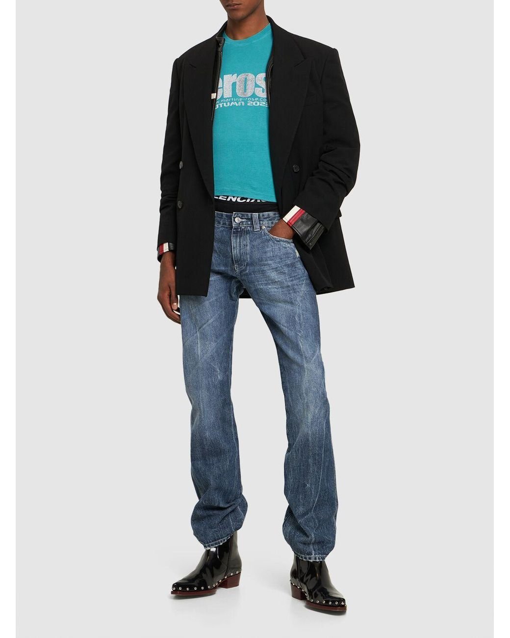 Martine Rose 25.6cm Low Denim Bootcut Jeans in Blue for Men |
