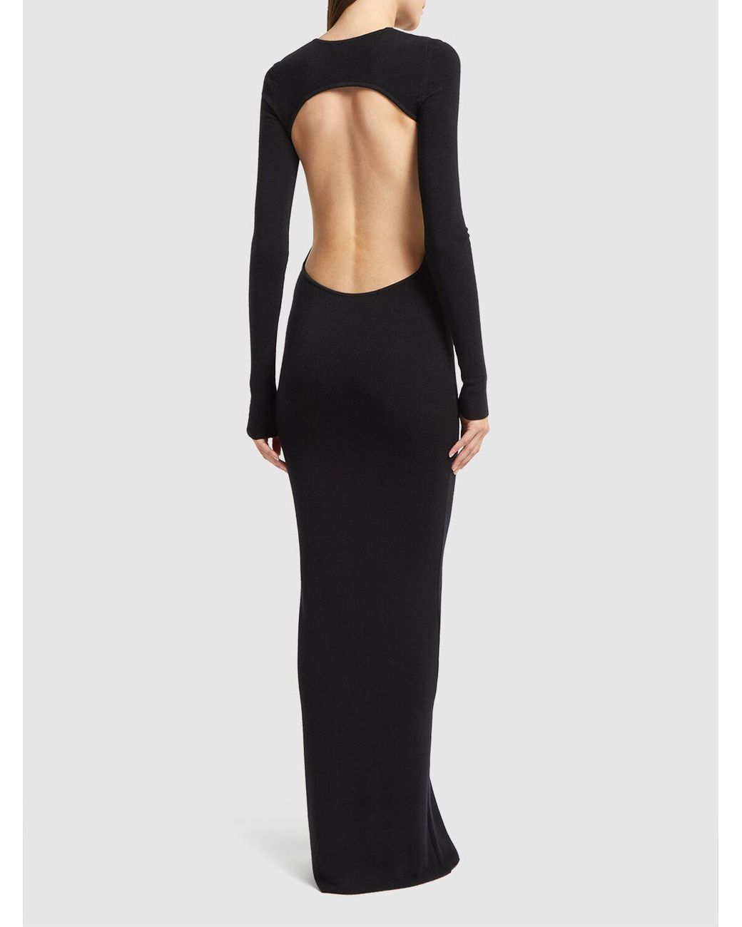 【送料&関税込】Saint Laurent Backless Long-sleeved Dress backless dress in jersey | Saint Laurent | YSL CA