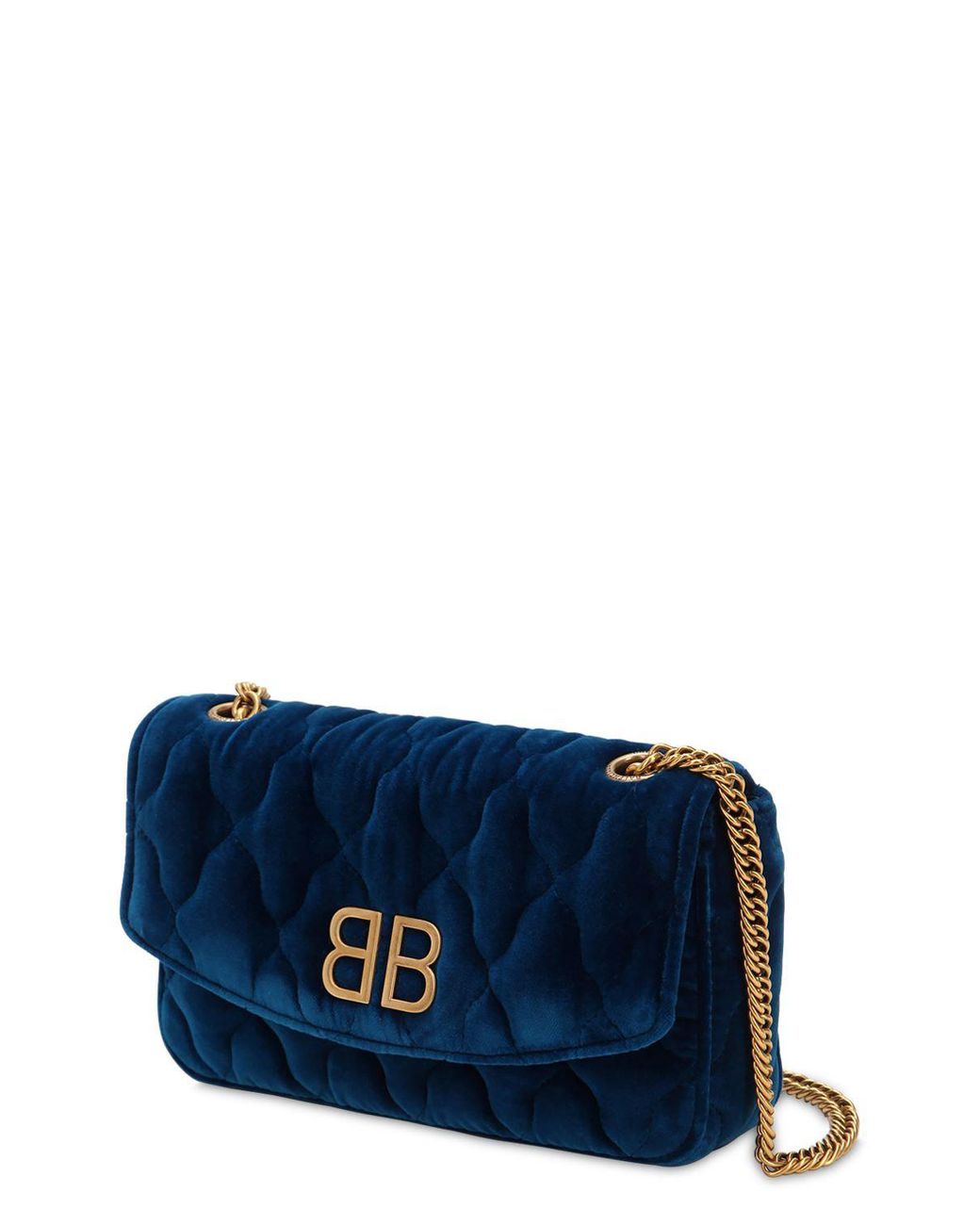 Balenciaga Tasche Aus Samt "bb Chain Wallet" in Blau | Lyst AT