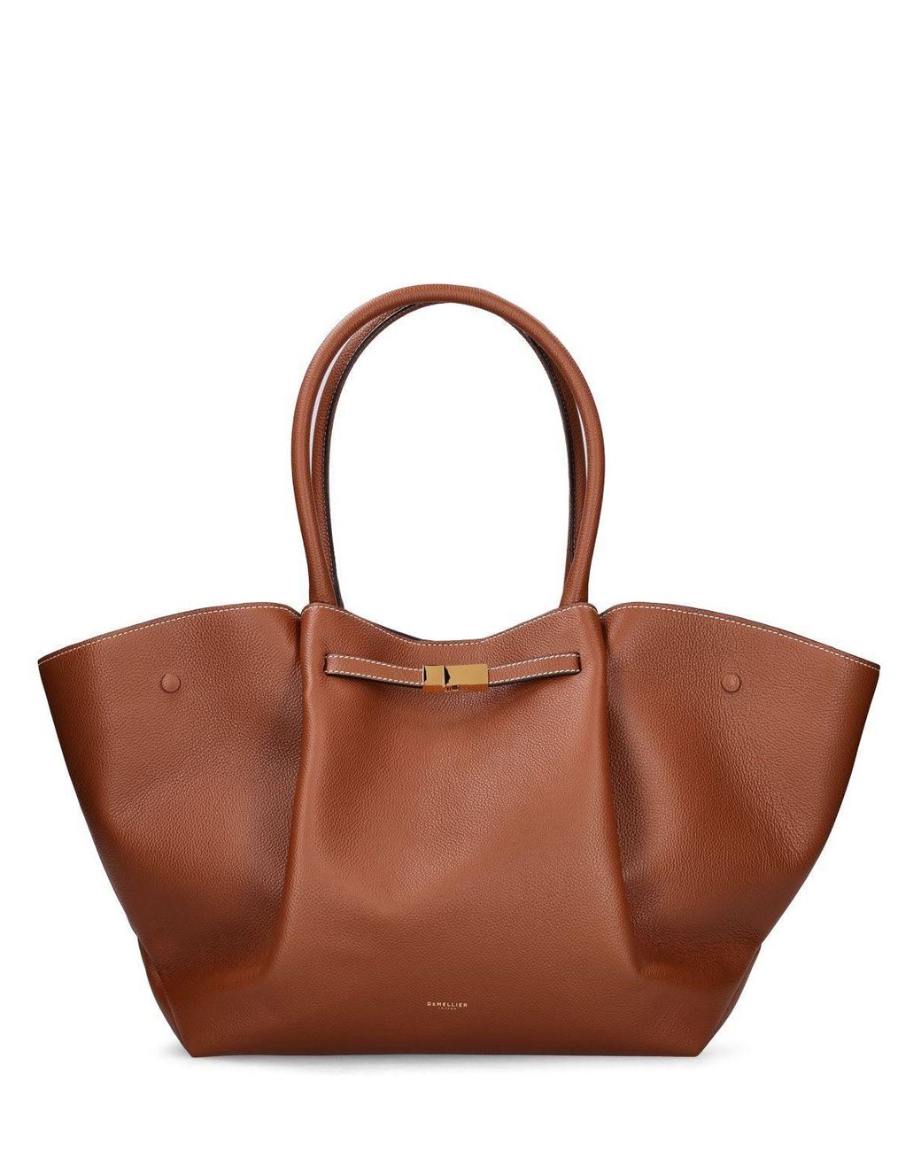 DeMellier New York Grain Leather Tote Bag in Brown Lyst