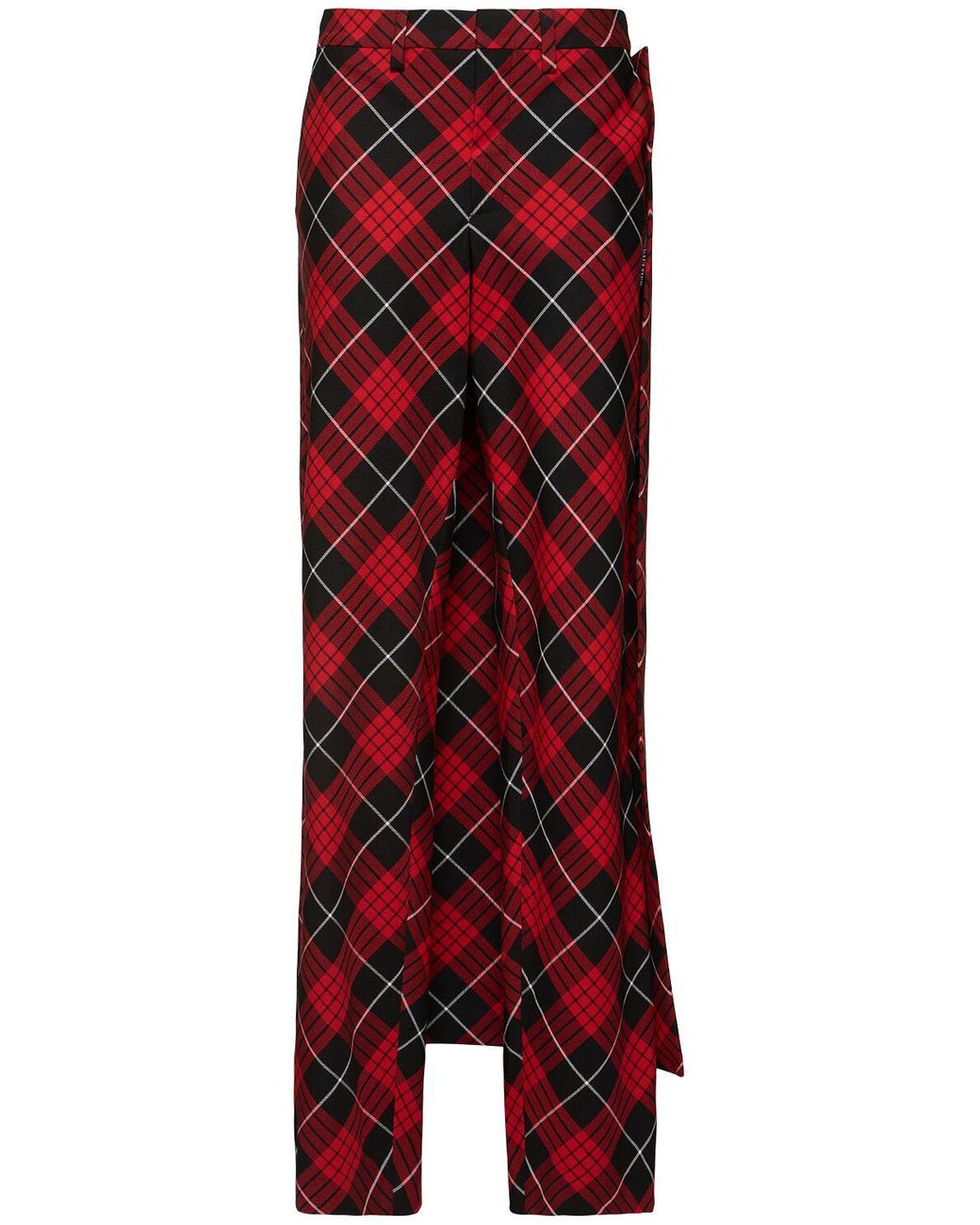 Jean Paul Gaultier Tartan Pants W Long Skirt Panel in Red Lyst UK