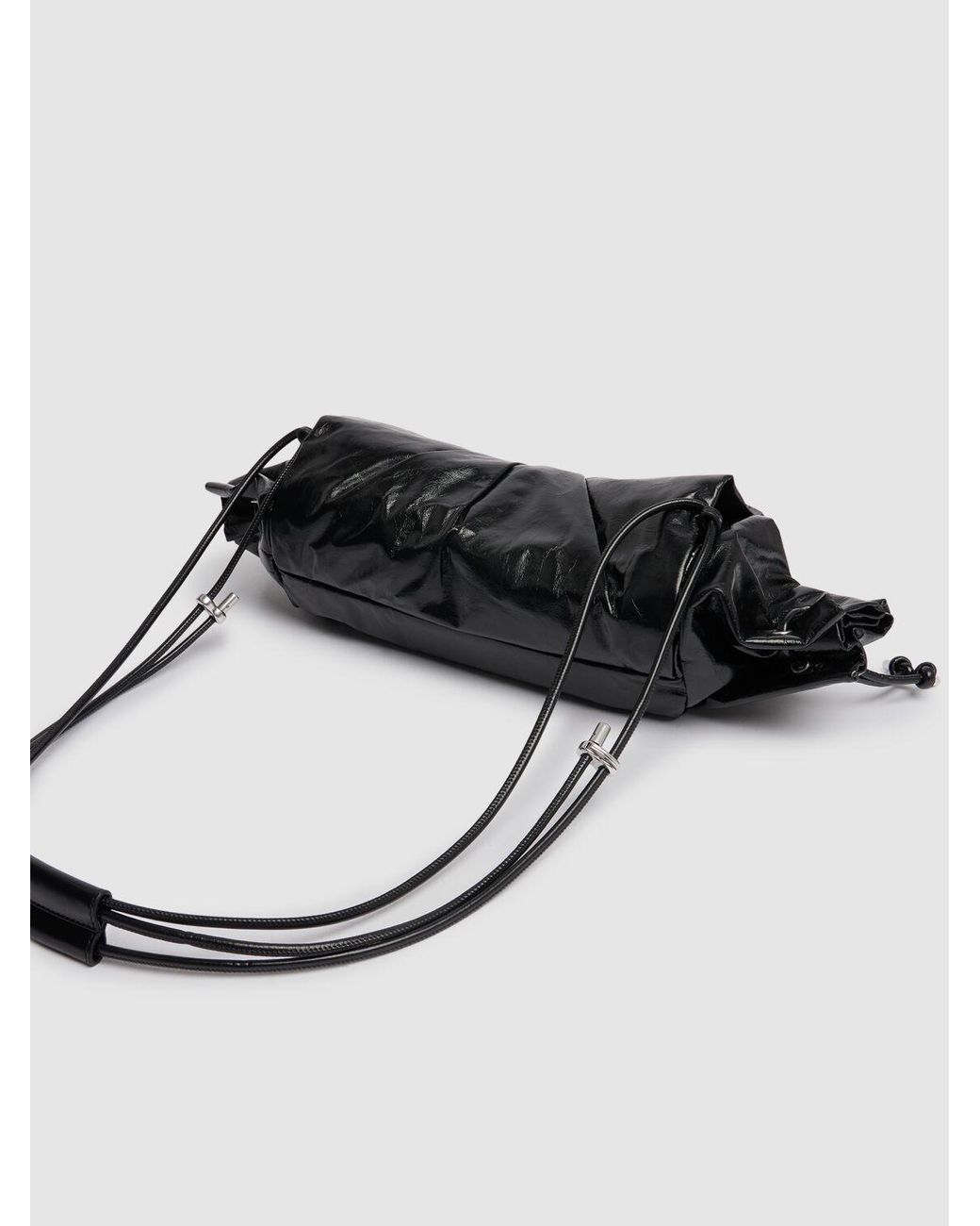 DIESEL Medium Scrunch-d Leather Shoulder Bag in Black | Lyst