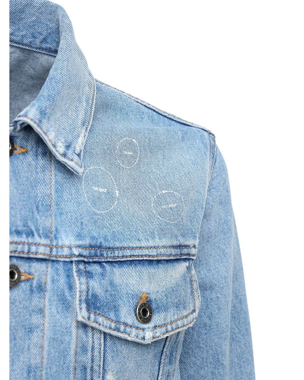 Off-White c/o Virgil Abloh Arrow Twist Cotton Denim Jacket in Blue/White  (Blue) for Men | Lyst Canada