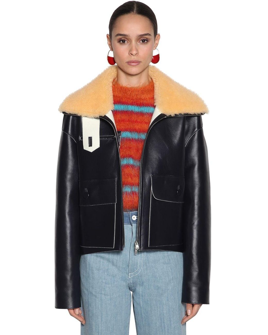 Marni sales leather jacket