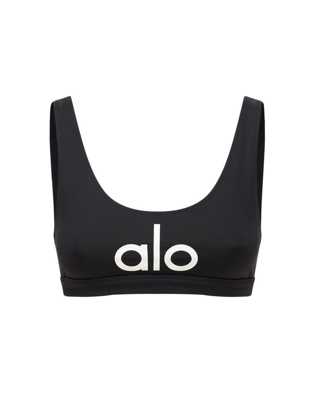 Alo Yoga Airbrush Ambient Logo Bra in Black