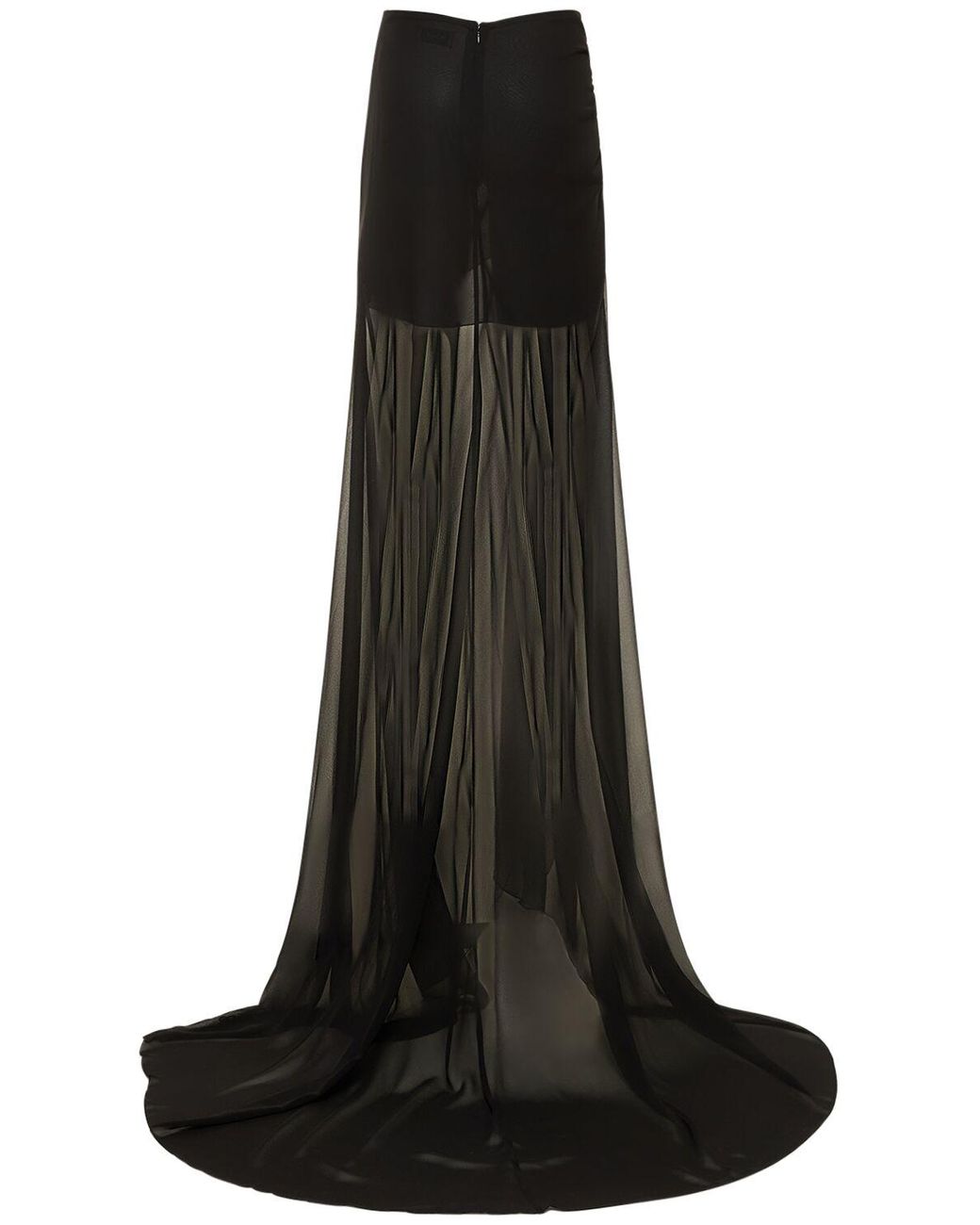 Long black georgette skirt cheap
