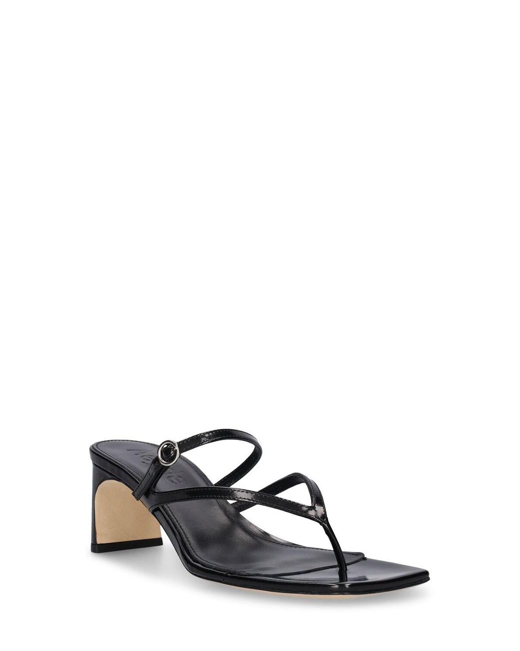 サンダル・ミュール aeyde Giselle Sandals - Aeyde - Leather - Black Aeyde Giselle Glossed-Leather Sandals | Wardrobe Icons