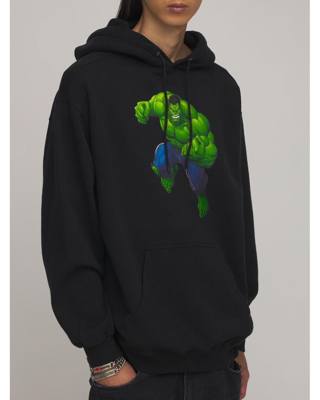 Balenciaga Hulk Cotton Sweatshirt Hoodie in Grey for Men | Lyst Australia