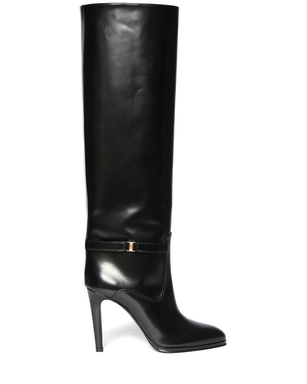 Saint Laurent 110mm Diane Signature Leather Boots in Black | Lyst