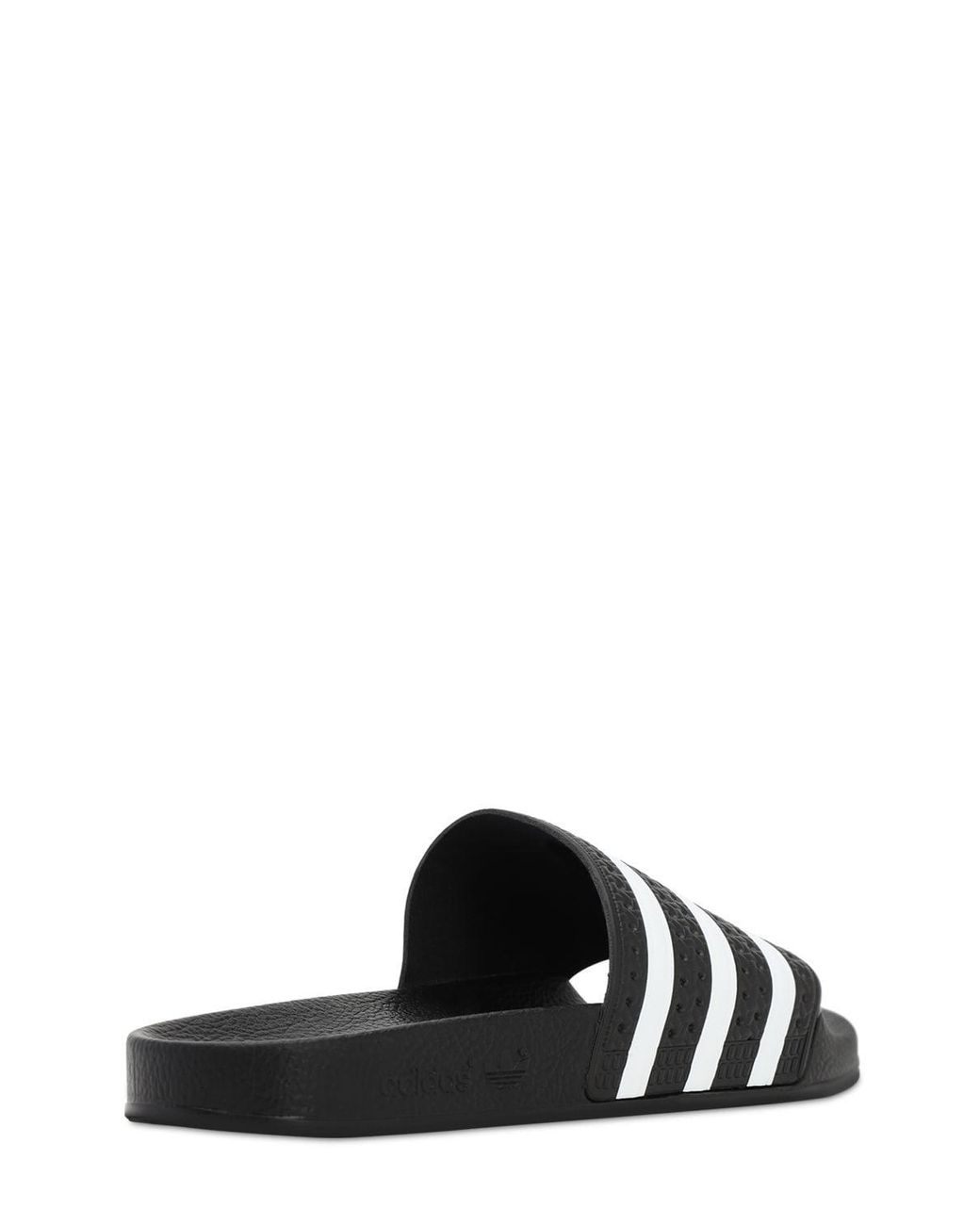 adidas Originals Adilette Striped Slide Sandals in Black/White (White) |  Lyst