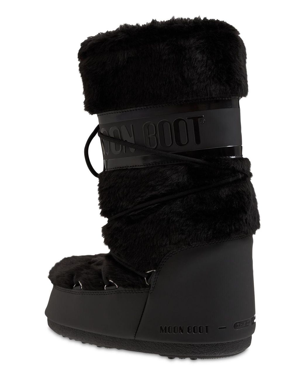 Moon Boot Icon Faux Fur S in Black | Lyst