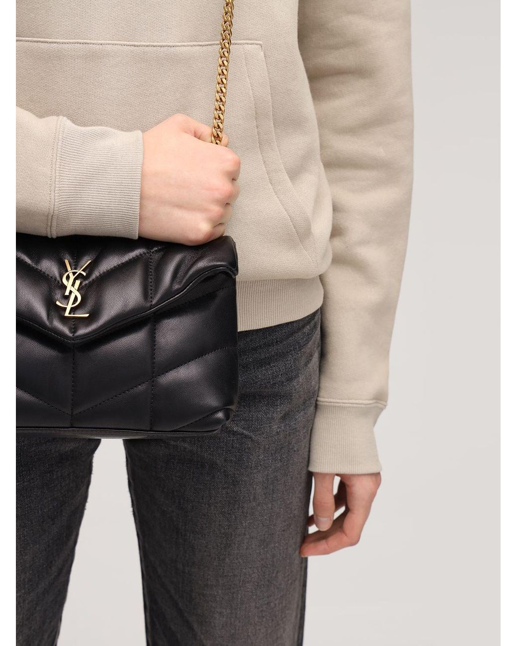 small lou leather puffer bolsa