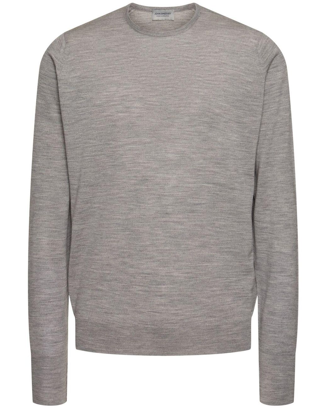 John Smedley Marcus Extrafine Wool Knit Crew Sweater in Grey for Men Lyst UK