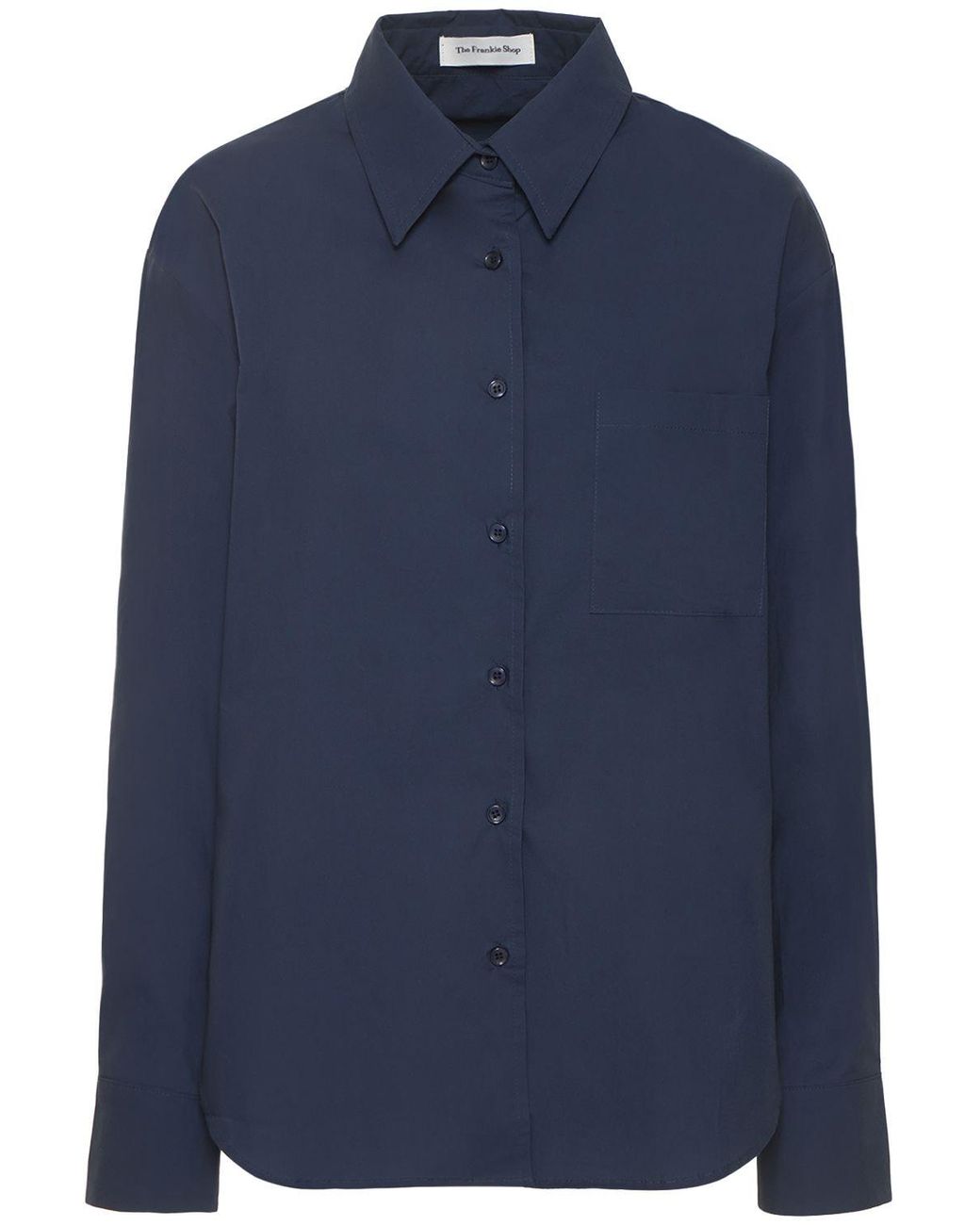 Frankie Shop Lui Oversize Cotton Poplin Shirt in Blue | Lyst