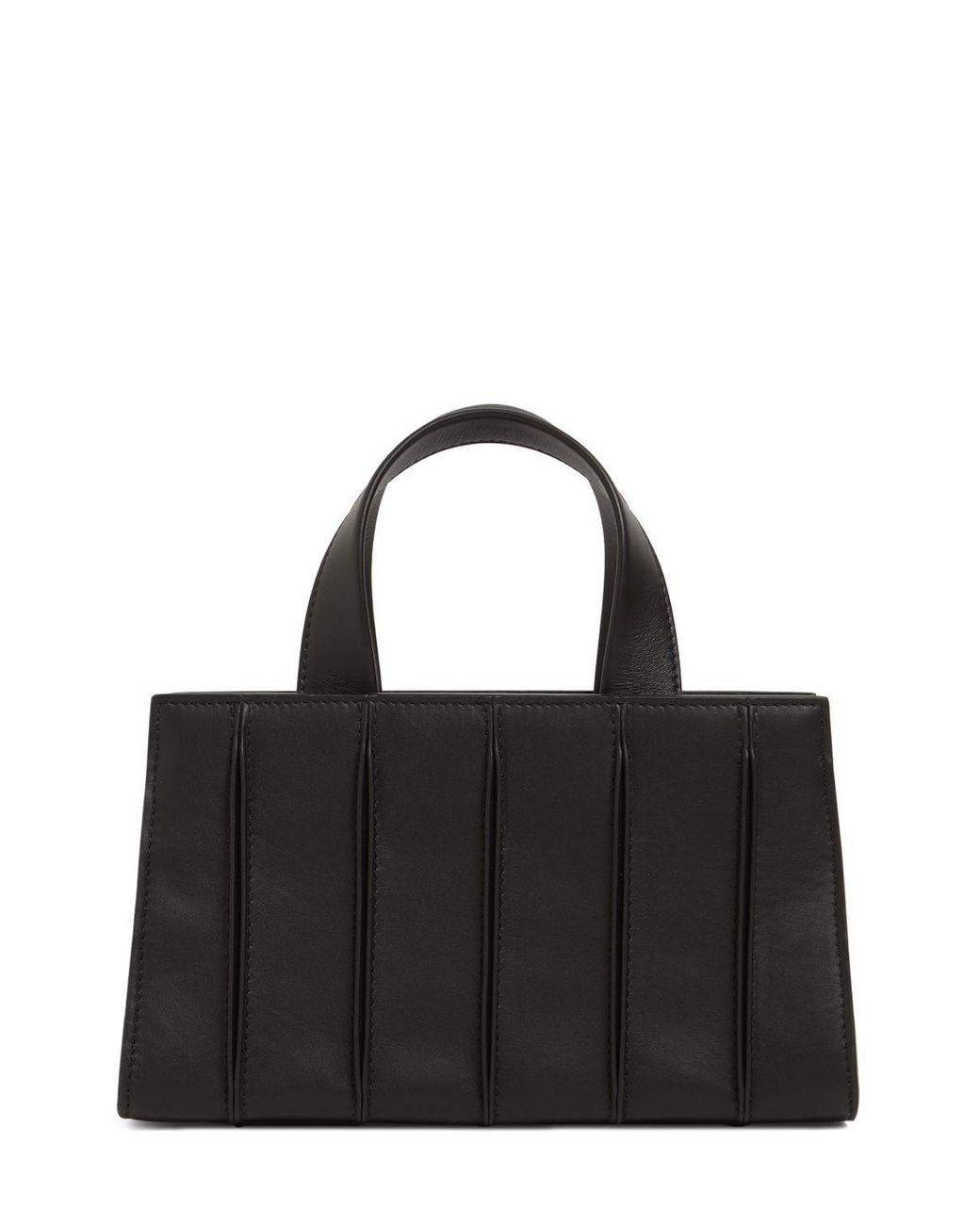 Max Mara Whitney Glam Leather Top Handle Bag in Black | Lyst