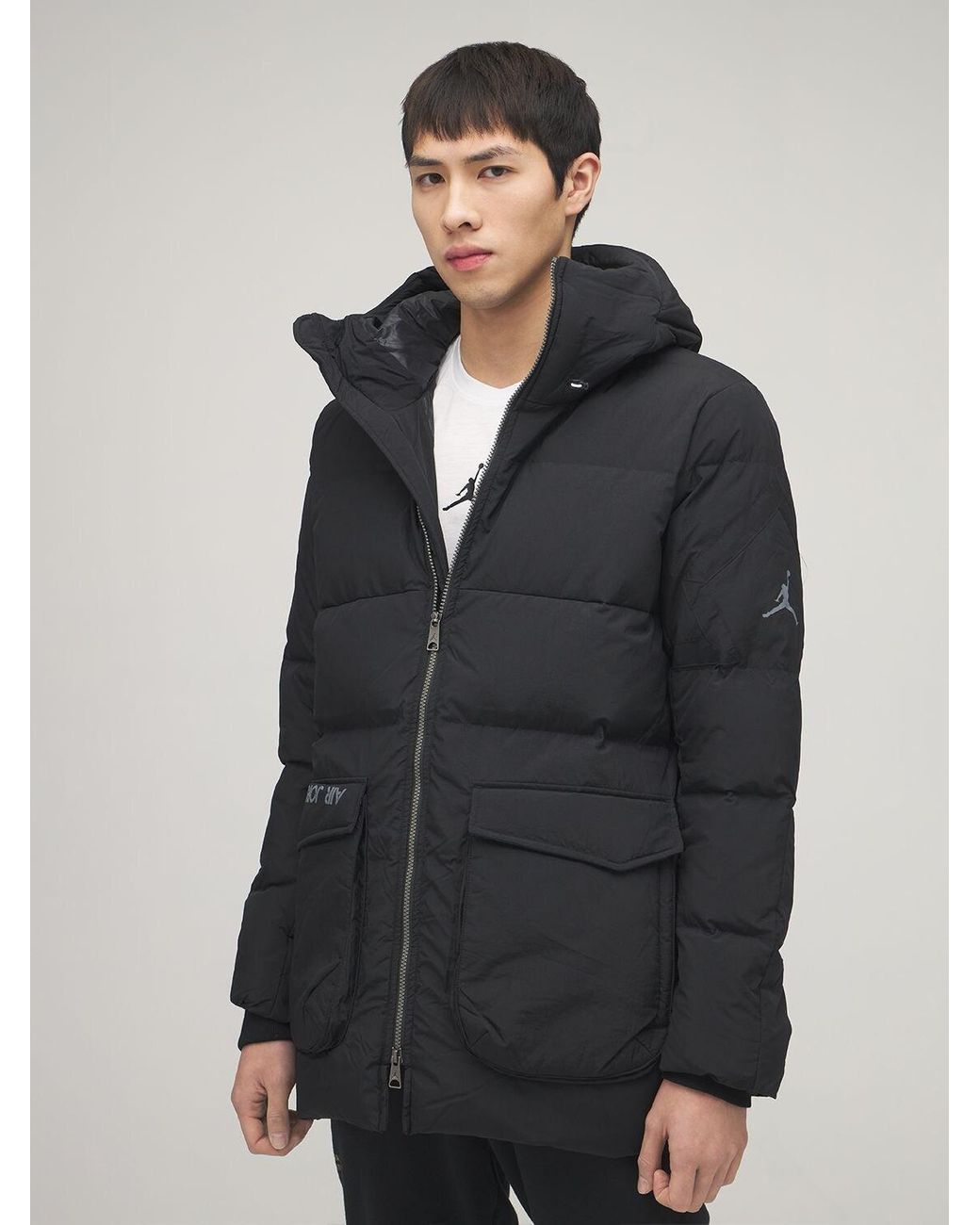 Nike Jordan Down Parka in Black for Men | Lyst