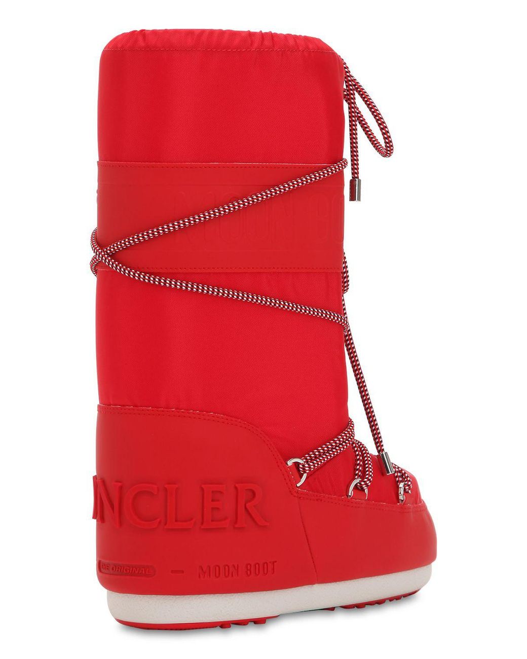 Moncler Saturne Moon Boots High in Red 