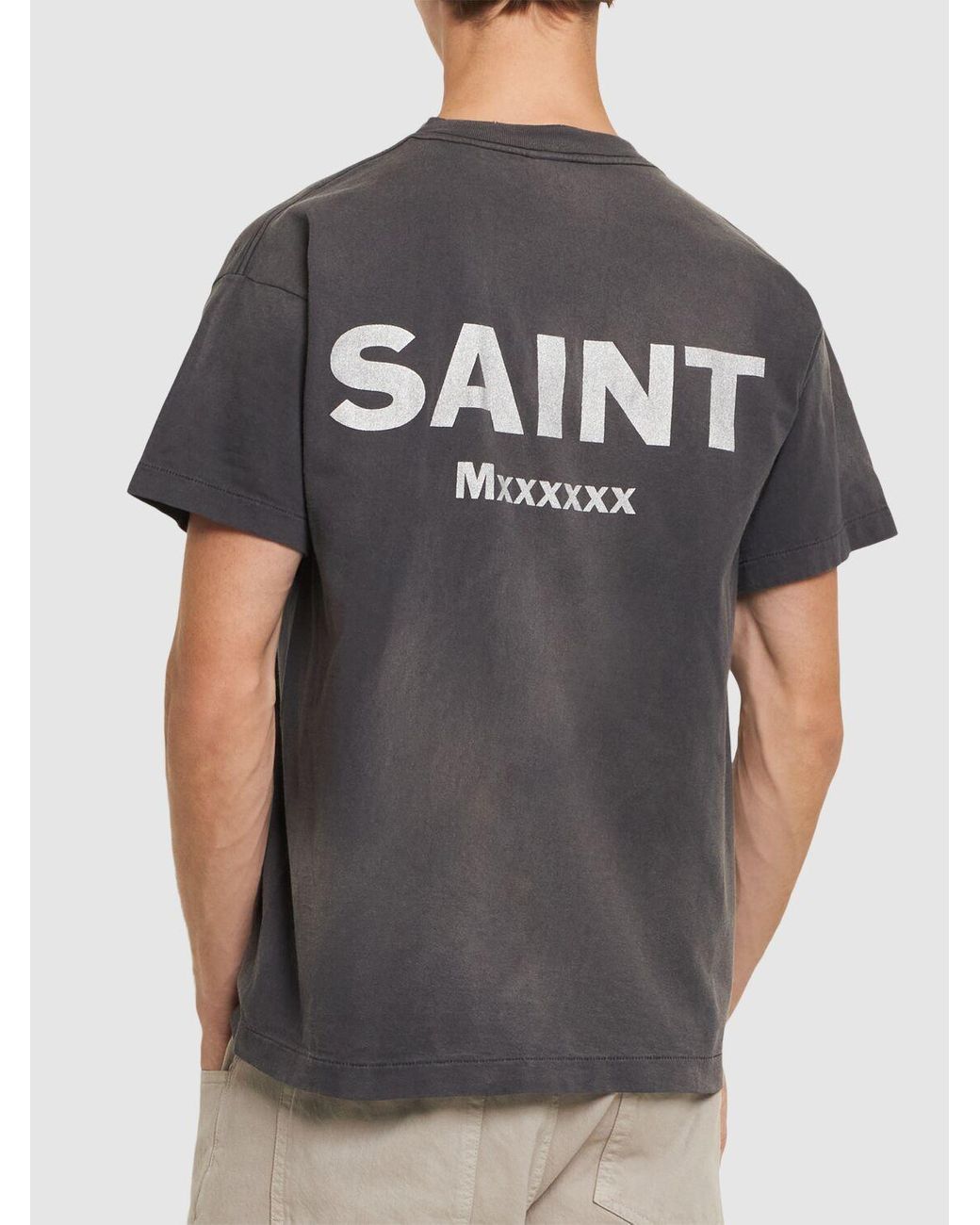 Saint Michael Evangelion X Saint Mx6 T-shirt in Gray for Men Saint Michael Evangelion X Saint Mx6 T-shirt in Gray for Men