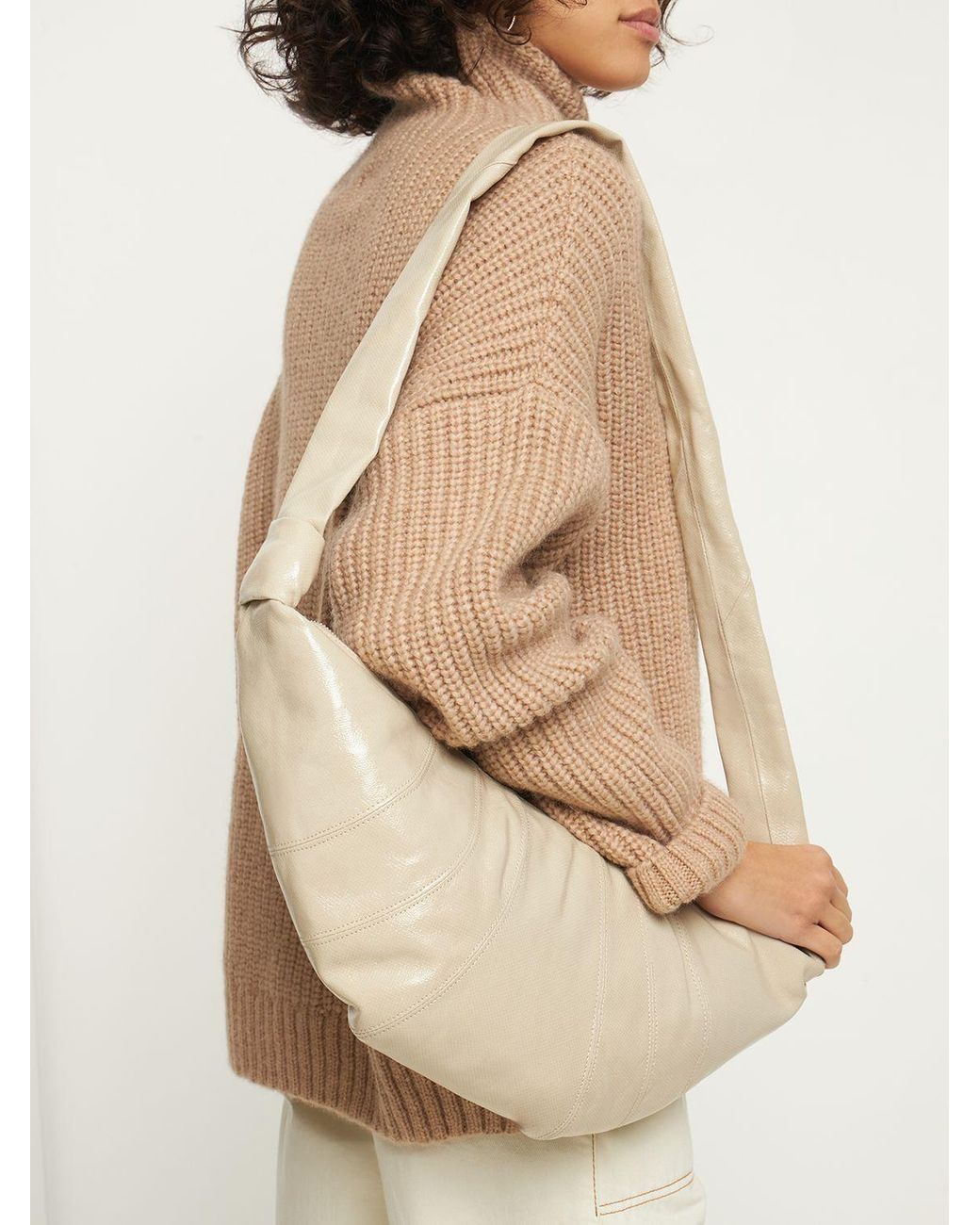Lemaire Medium Croissant Coated Cotton Bag in Natural | Lyst
