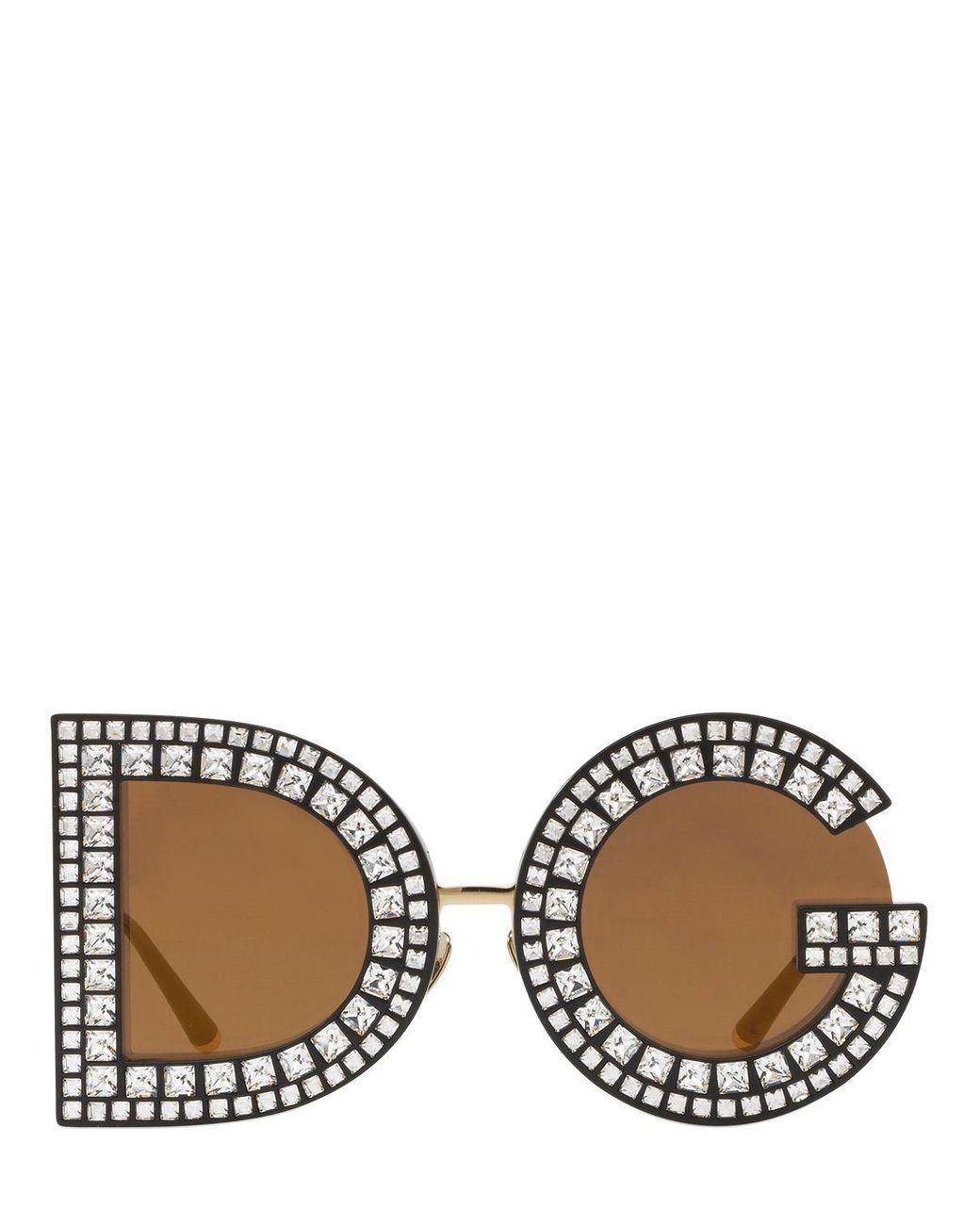 Dolce & Gabbana Dg Crystals Embellished Sunglasses in Metallic | Lyst
