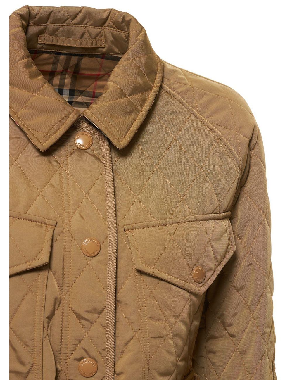 Burberry Kemble Nylon Quilted Jacket in Natural | Lyst