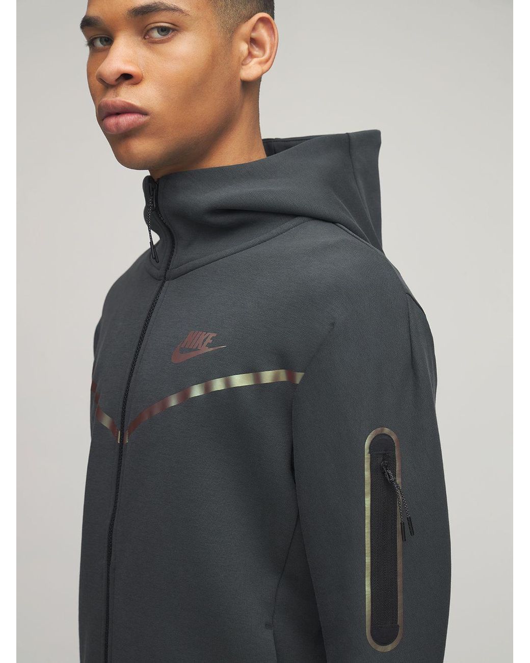 Nike Tech Fleece Iridescent Zip Up Sweatshirt in Black for Men | Lyst