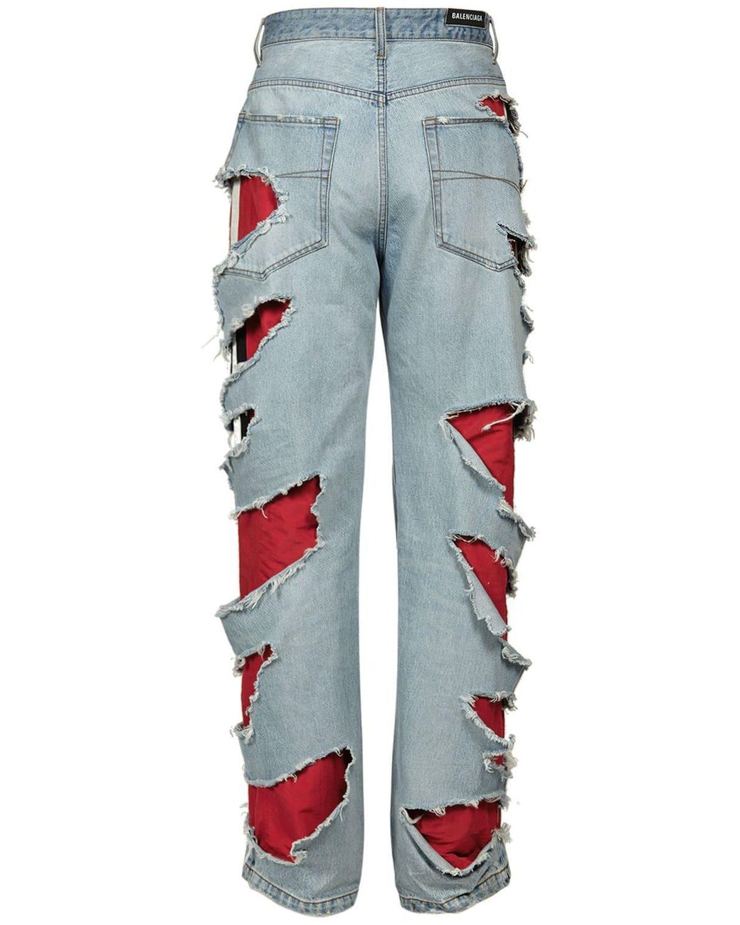 Jeans In Denim Destroyed da Uomo di Balenciaga in Blu | Lyst