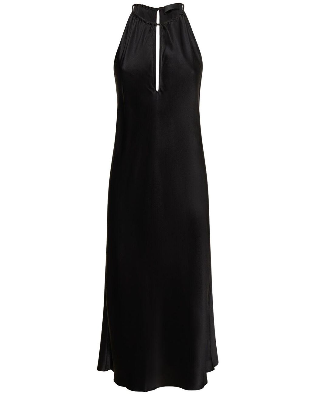 Nili Lotan Eglantine Halter Neck Silk Midi Dress in Black Lyst UK