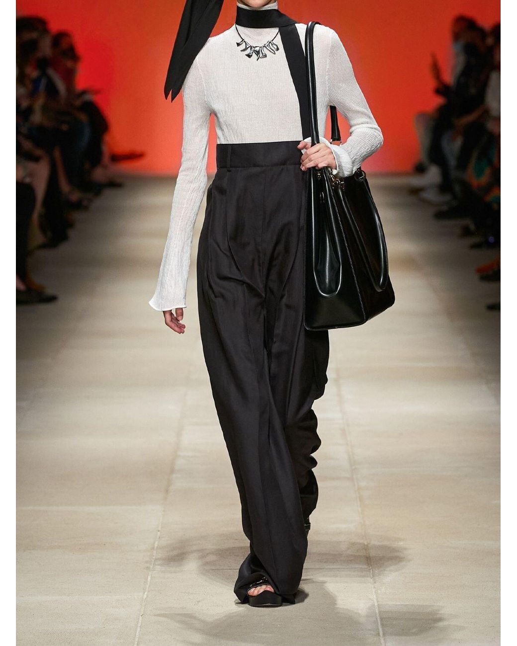 Ferragamo Cotton Blend Ribbed Smock 