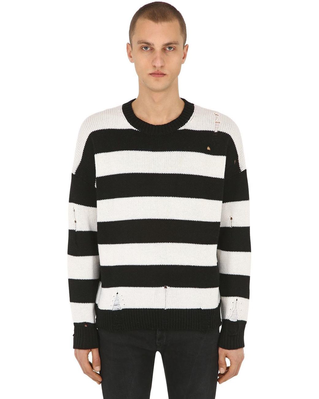 The Kooples Oversized, Wool And Cashmere Sweater With Black And White  Stripes for Men | Lyst