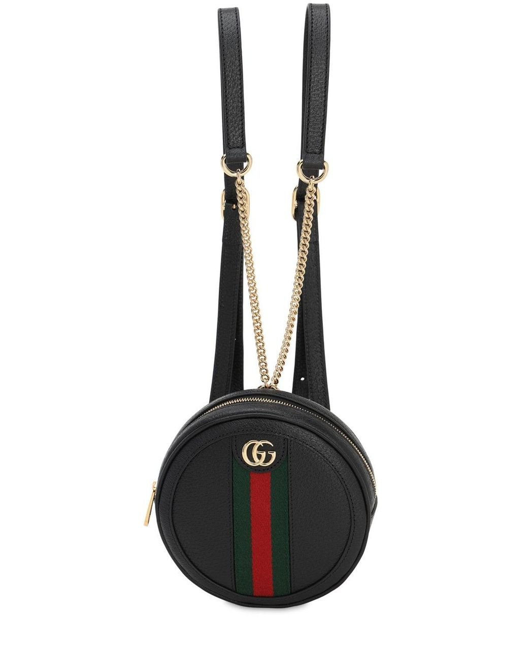 Mini borsa a spalla rotonda Ophidia di Gucci in Nero Lyst