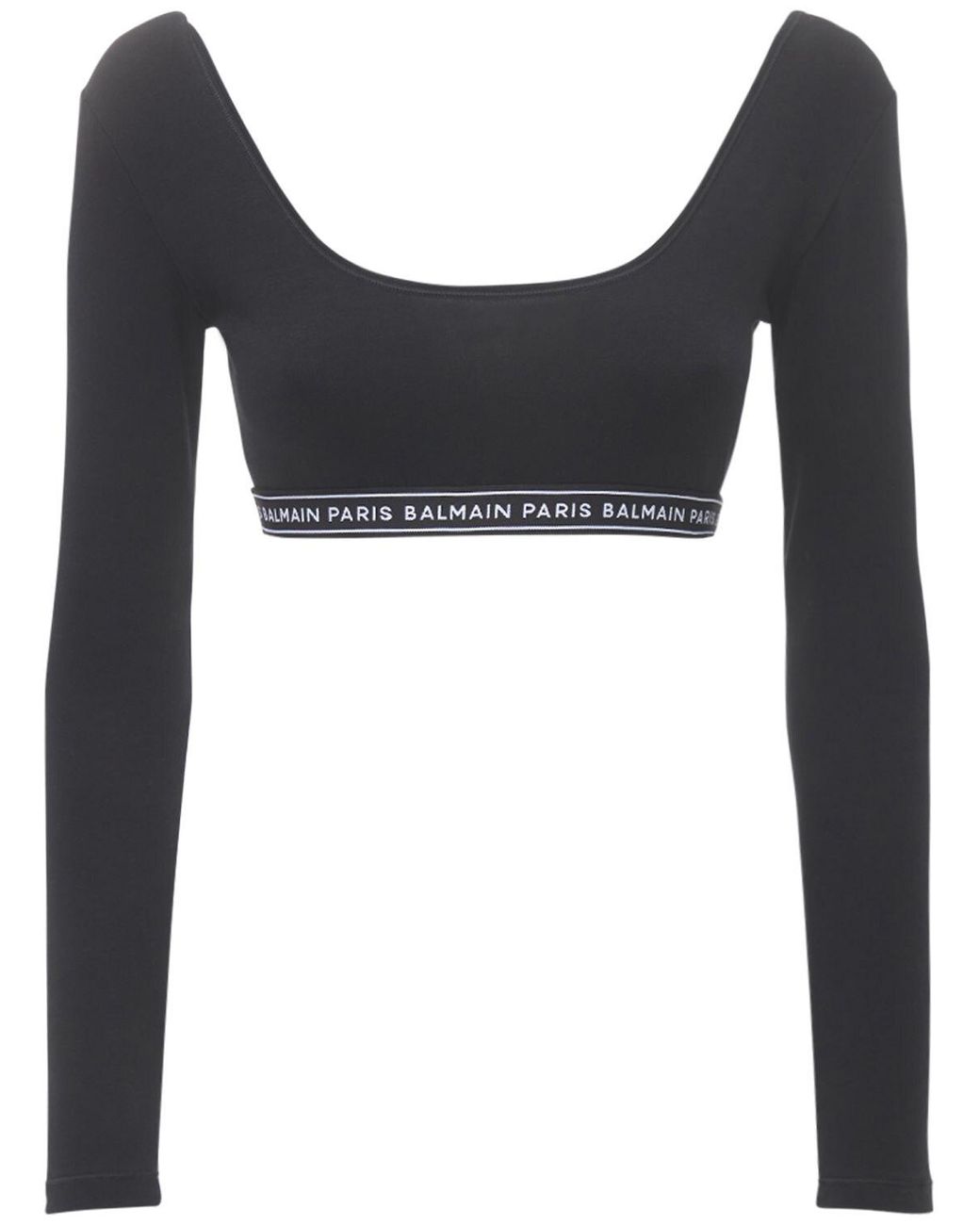 balmain crop top black